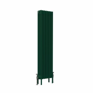Bern 1500 x 380mm Traditional Moss Green Vertical Four Column Radiator