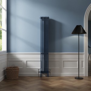 Bern 1800 x 290mm Sapphire Blue Four Column Vertical Traditional Radiator