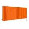 Norden 600 x 1594mm Bright Orange Double Oval Column Horizontal Designer Radiator