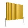 Norden 600 x 768mm Zinc Yellow Double Horizontal Oval Column Designer Radiator