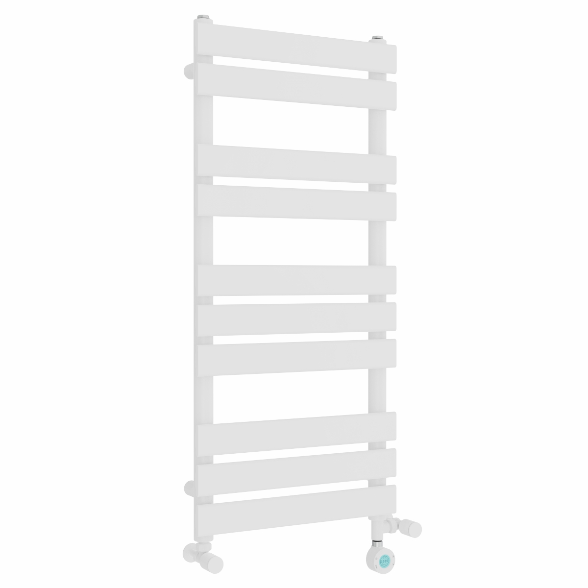 Juva 1000 x 450mm Dual Fuel White Flat Panel Thermostatic Touch Control Electric Heated Towel Rail