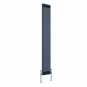 Bern 1800 x 290mm Sapphire Blue Double Column Vertical Traditional Radiator