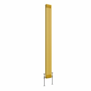Bern 1800 x 200mm Zinc Yellow Double Column Vertical Traditional Radiator