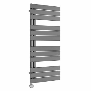 Kristiansund 1126 x 500mm Gunmetal Thermostatic Touch Control Electric Heated Towel Rail
