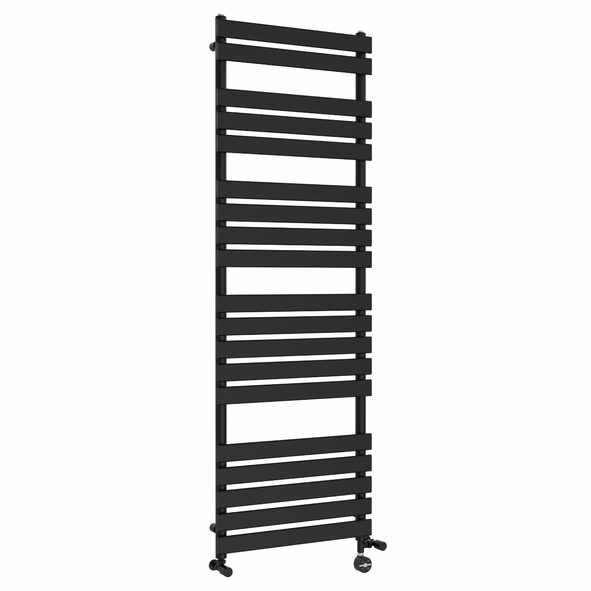 Juva 1800 x 600mm Dual Fuel Satin Black Flat Panel Thermostatic Touch Control Electric Heated Towel Rail