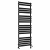 Juva 1800 x 600mm Dual Fuel Satin Black Flat Panel Thermostatic Touch Control Electric Heated Towel Rail