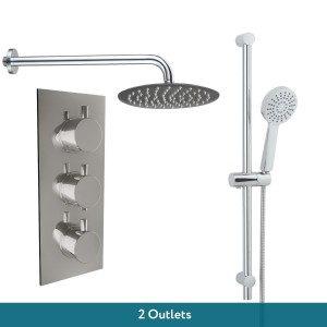Thurso Chrome Triple Round Handle Concealed Valve - Choice of Outlet and Shower Type