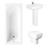 Essentials Bathroom Suite with RAK Series 600 Toilet and Basin - Choice of Size, Toilet Type and Bath Panels
