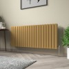 Karlstad 600 x 1430mm Metallic Gold Double Flat Panel Horizontal Designer Radiator