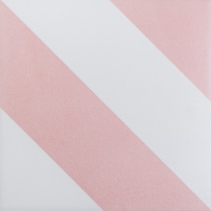 Zebra Pink and White Matt Striped Wall and Floor Tiles 223x223x11mm - 1.14sqm - 23 - Box Qty