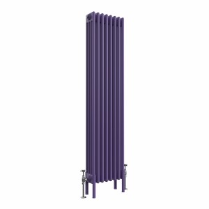 Bern 1500 x 380mm Elegant Purple Four Column Vertical Traditional Radiator