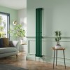 Lulea 1800 x 270mm Moss Green Single Flat Panel Vertical Designer Radiator