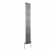 Karlstad 1800 x 274mm Black Silver Single Vertical Flat Panel Designer Radiator