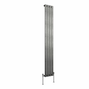 Karlstad 1800 x 274mm Black Silver Single Vertical Flat Panel Designer Radiator