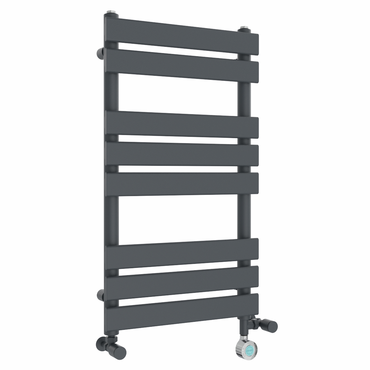 Juva 800 x 450mm Dual Fuel Sand Grey Flat Panel Thermostatic Touch Control Wifi Electric Heated Towel Rail