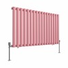 Norden 600 x 1004mm Rose Clair Pink Single Oval Column Horizontal Designer Radiator