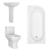 Feel Curved Modern Bathroom Suite with J-Shape Bath - Left Handed - 1700mm