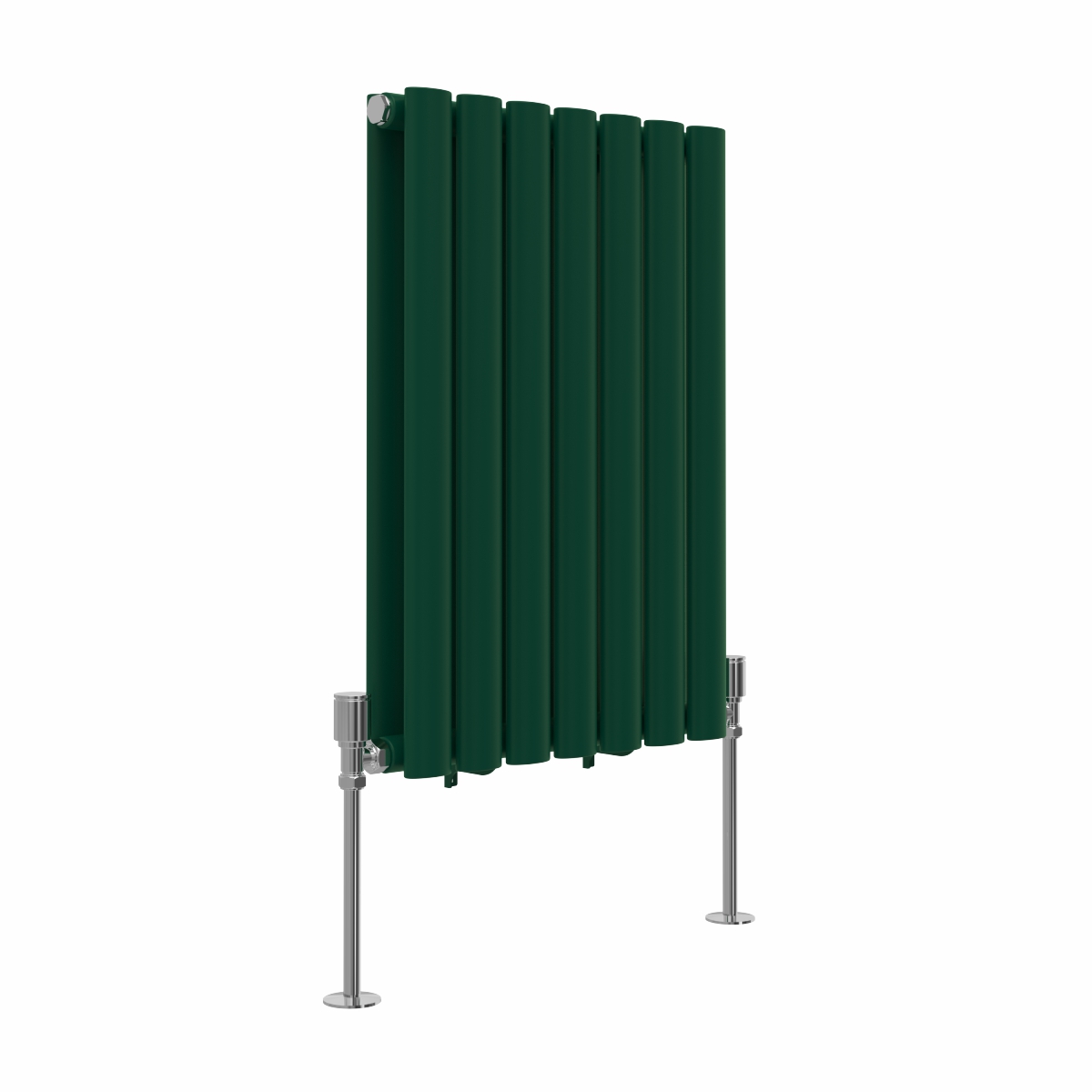 Norden 600 x 414mm Moss Green Double Oval Column Horizontal Designer Radiator