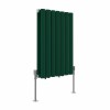 Norden 600 x 414mm Moss Green Double Oval Column Horizontal Designer Radiator