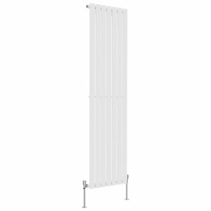 Lulea 1800 x 480mm White Single Vertical Flat Panel Designer Radiator