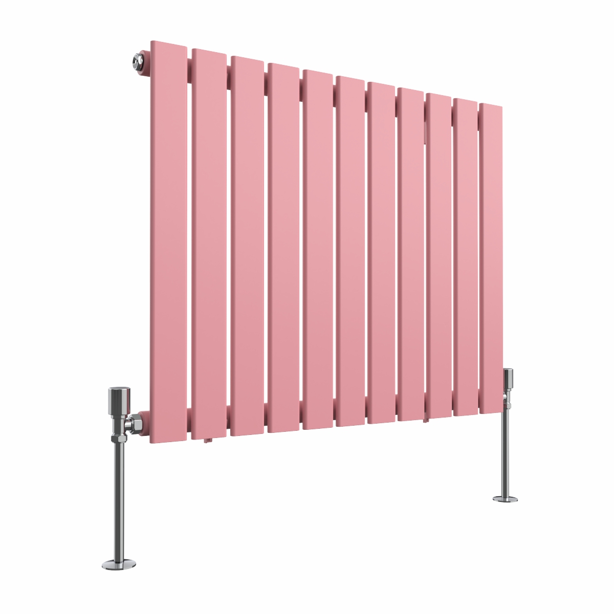 Karlstad 600 x 750mm Rose Pink Single Horizontal Flat Panel Designer Radiator