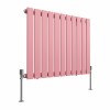 Karlstad 600 x 750mm Rose Clair Pink Single Flat Panel Horizontal Designer Radiator