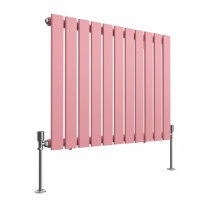 Karlstad 600 x 750mm Rose Pink Single Horizontal Flat Panel Designer Radiator