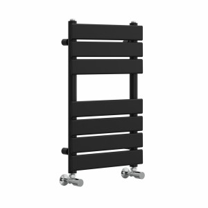 Juva 650 x 400mm Satin Black Flat Panel Heated Towel Rail