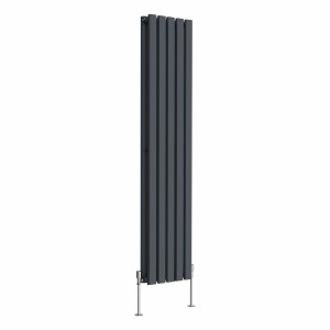 Lulea 1600 x 340mm Anthracite Double Vertical Flat Panel Radiator