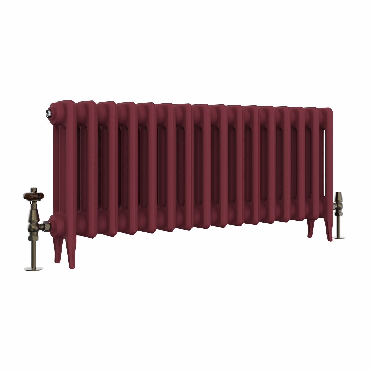 Classic  450 x 1026mm Farrow & Ball Eating Room Red Triple Column Cast Iron Radiator - 16 Sections