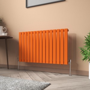 Karlstad 600 x 1022mm Bright Orange Single Flat Panel Horizontal Designer Radiator