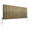 Karlstad 600 x 1430mm Black Gold Double Flat Panel Horizontal Designer Radiator