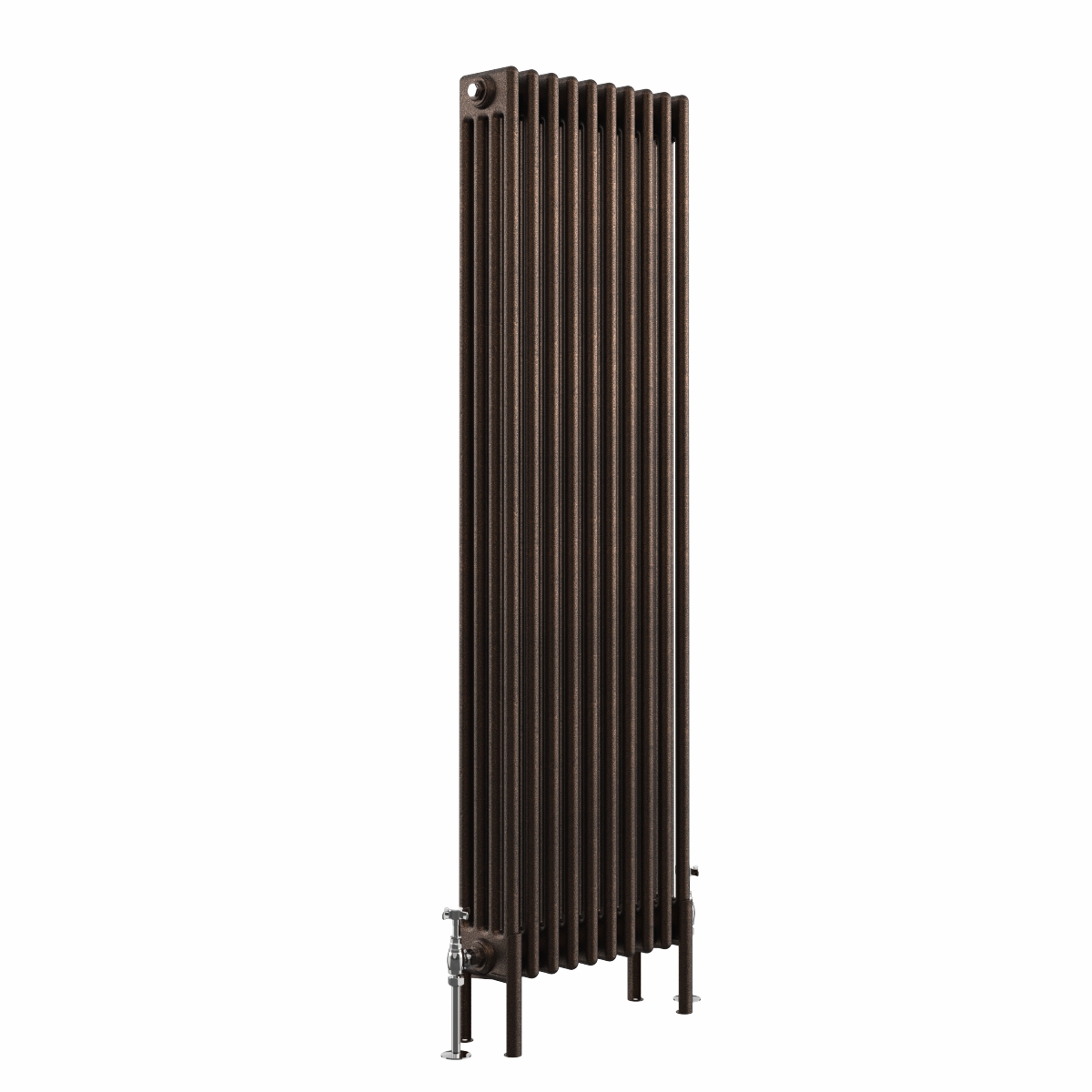 Bern 1500 x 470mm Black Copper Four Column Vertical Traditional Radiator