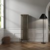 Bern 1500 x 470mm Black Gold Four Column Vertical Traditional Radiator