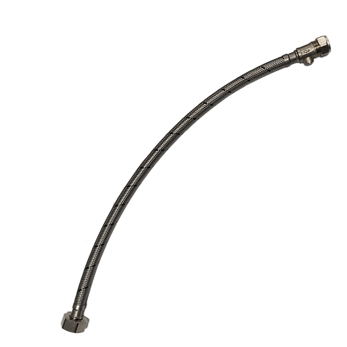 15mm x 3/4" Flexible Tap Connector With Isolation Valve 500mm - WRAS Approved