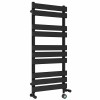 Juva 1000 x 450mm Dual Fuel Satin Black Flat Panel Thermostatic Touch Control Wifi Electric Heated Towel Rail