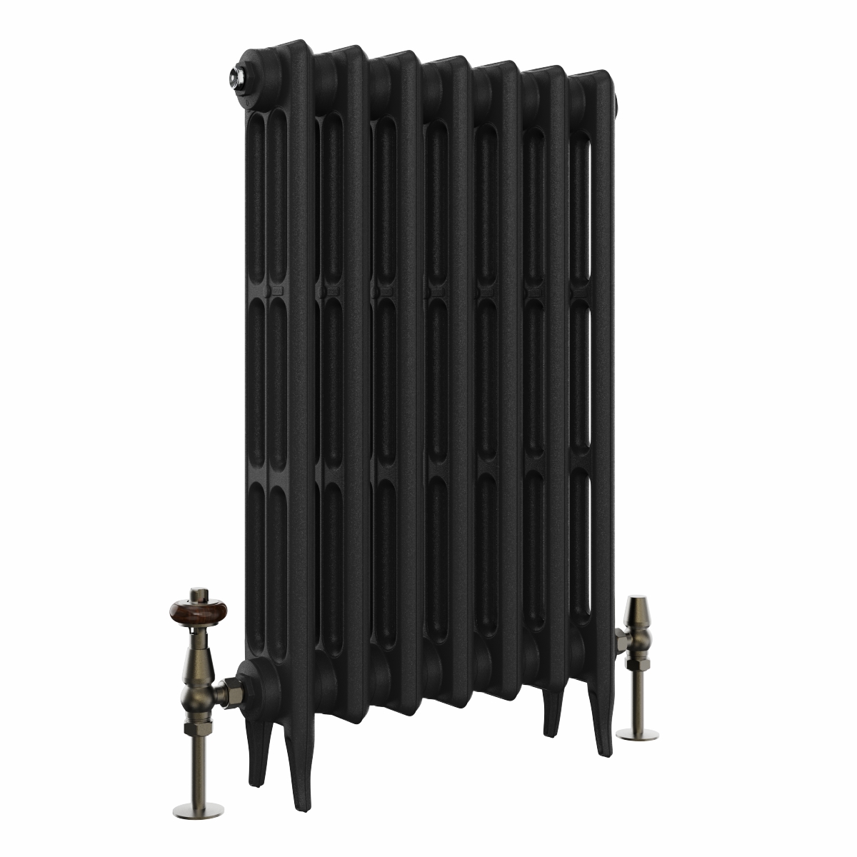 Classic 745 x 468mm Black Primered Finish Triple Column Cast Iron Radiator - 7 Sections