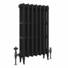 Classic 745 x 468mm Black Primered Finish Triple Column Cast Iron Radiator - 7 Sections
