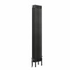 Bern 1500 x 290mm Traditional Black Silver Vertical Four Column Radiator