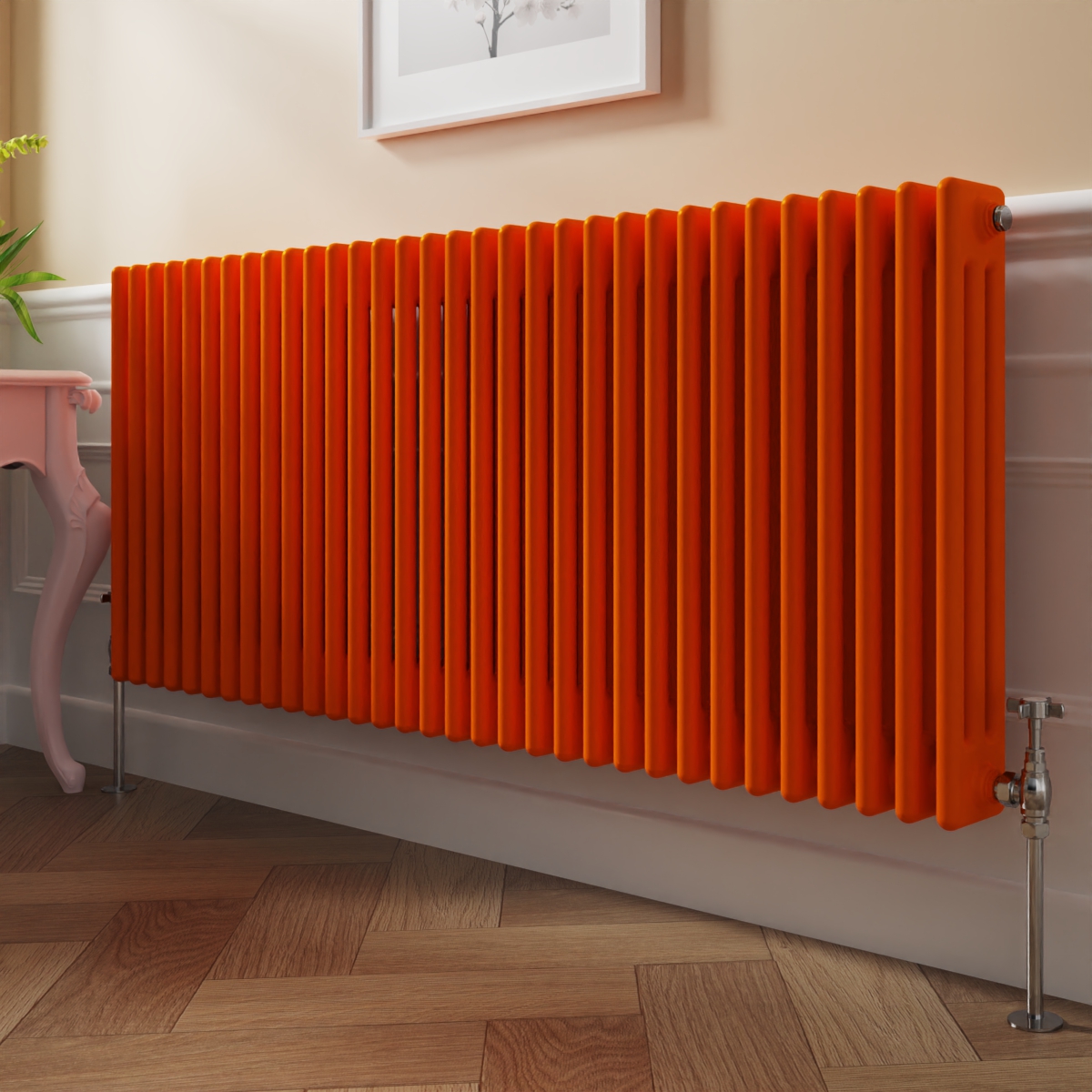 Bern 600 x 1460mm Bright Orange Triple Horizontal Column Radiator