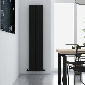 Carisa Monza Double 1800 x 375mm Black Designer Aluminium Radiator