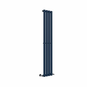 Lulea - Sapphire Blue Single Flat Panel Vertical Designer Radiator - Choice of Size