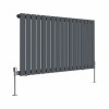 Karlstad 600 x 1158mm Anthracite Single Horizontal Flat Panel Designer Radiator