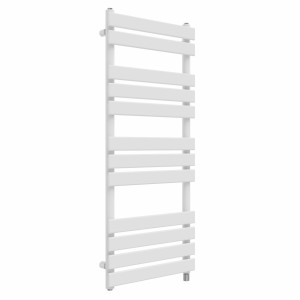 Juva 1200 x 500mm White Flat Panel Simple Electric Heated Towel Rail