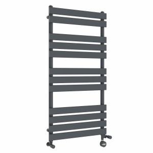 Juva 1200 x 600mm Dual Fuel Sand Grey Flat Panel Thermostatic Touch Control Electric Heated Towel Rail