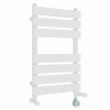 Juva 650 x 400mm Dual Fuel White Flat Panel Thermostatic Touch Control Wifi Electric Heated Towel Rail