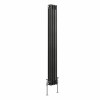 Bern 1500 x 200mm Black Silver Triple Vertical Column Radiator