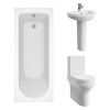 Calgary Modern Bathroom Suite with Close Coupled Toilet and Essential Single Ended Bath - 1700 x 700mm