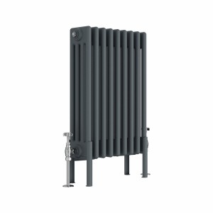Bern 600 x 425mm Anthracite Four Column Horizontal Traditional Radiator