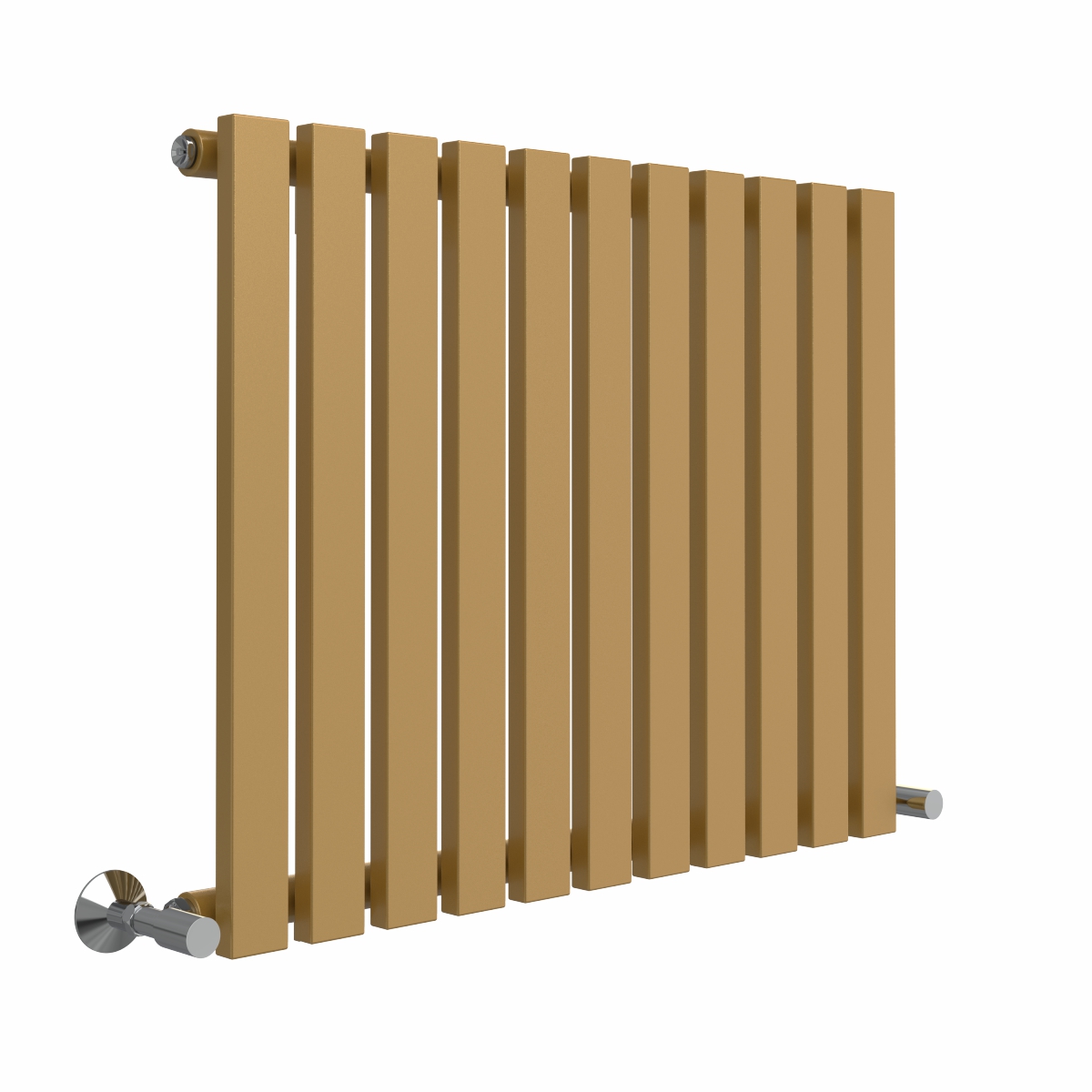 Lulea 600 x 760mm Metallic Gold Single Flat Panel Horizontal Designer Radiator